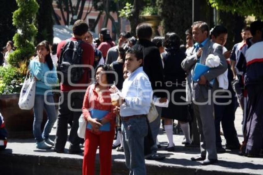 EVACUACIÓN EDIFICIOS TRAS SISMO