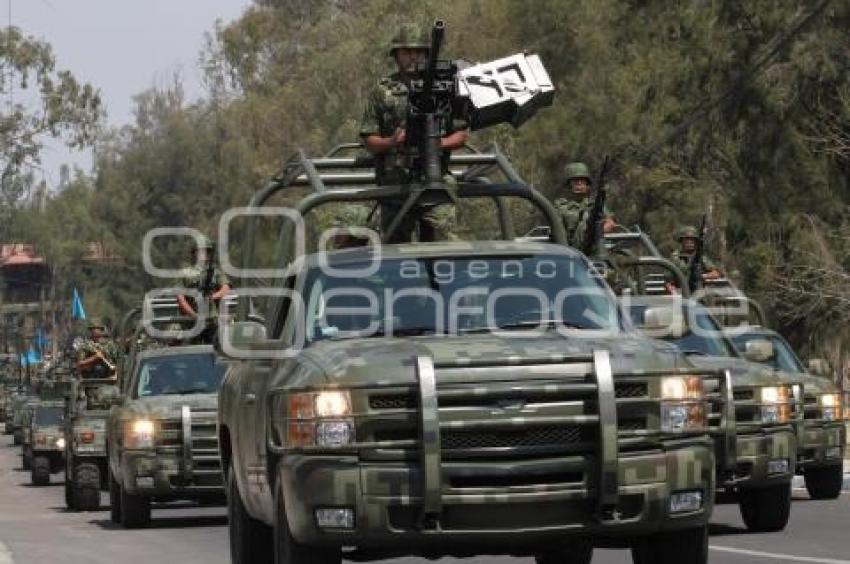 ENSAYO REPRESENTACIÓN BATALLA 5 DE MAYO . XXV ZONA MILITAR