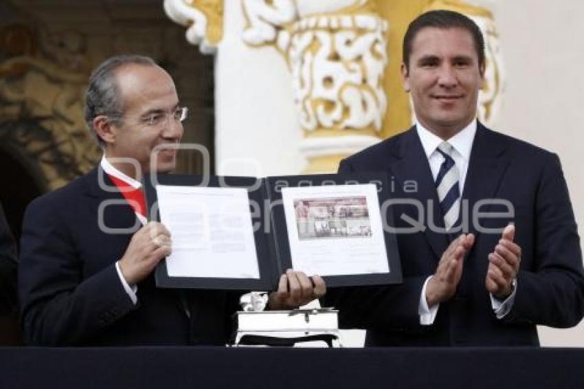 VISITA  PRESIDENCIA FESTEJOS 5 DE MAYO  BATALLA DE PUEBLA. TIMBRE POSTAL