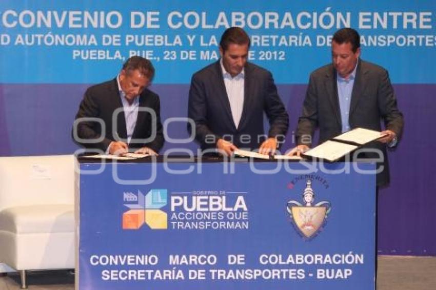 FIRMA CONVENIO BUAP SECRETARIA DEL TRANSPORTE