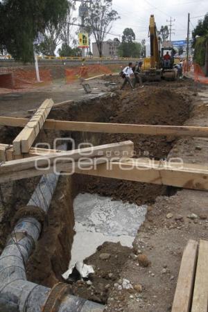 OBRAS EN LA RECTA A CHOLULA COLECTOR PLUVIAL