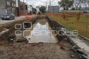 OBRAS EN LA RECTA A CHOLULA COLECTOR PLUVIAL