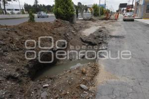 OBRAS EN LA RECTA A CHOLULA COLECTOR PLUVIAL