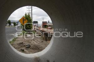 OBRAS EN LA RECTA A CHOLULA COLECTOR PLUVIAL