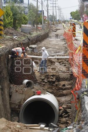 OBRAS EN LA RECTA A CHOLULA COLECTOR PLUVIAL