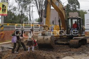 OBRAS EN LA RECTA A CHOLULA COLECTOR PLUVIAL