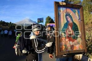 PEREGRINOS AVANZAN HACIA LA BASÍLICA DE GUADALUPE