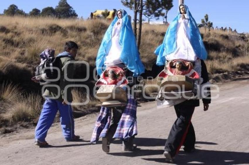 PEREGRINOS AVANZAN HACIA LA BASÍLICA DE GUADALUPE