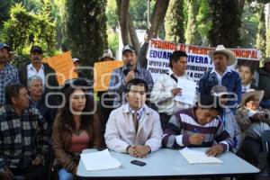 INSPECTORÍAS DE PUEBLA EXIGEN ATENCIÓN A EDUARDO RIVERA