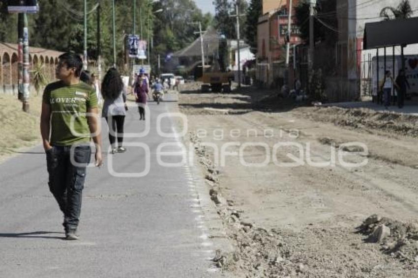 OBRAS EN CAMINO REAL A CHOLULA