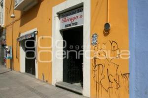 FACHADAS CON GRAFFITTIS PREVIO A TIANGUIS TURÍSTICO