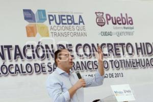 BANDERAZO DE INICIO DE PAVIMENTACIÓN EN SAN FRANCISCO TOTIMEHUACÁN