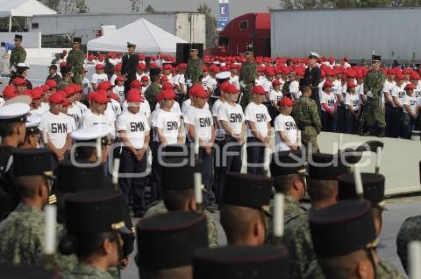 ENSAYO DE LA CEREMONIA DE TOMA DE PROTESTA DEL SERVICIO MILITAR