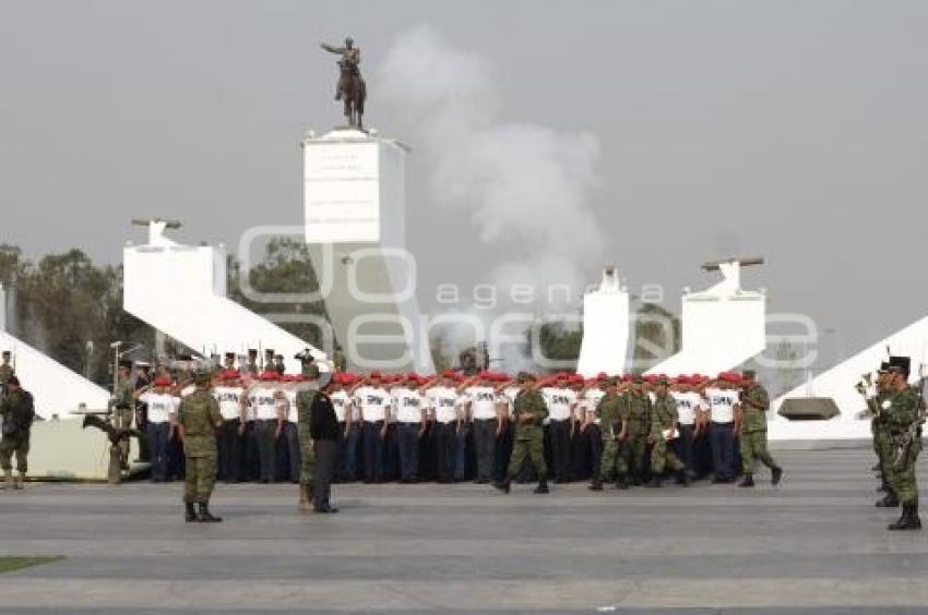 ENSAYO DE LA CEREMONIA DE TOMA DE PROTESTA DEL SERVICIO MILITAR