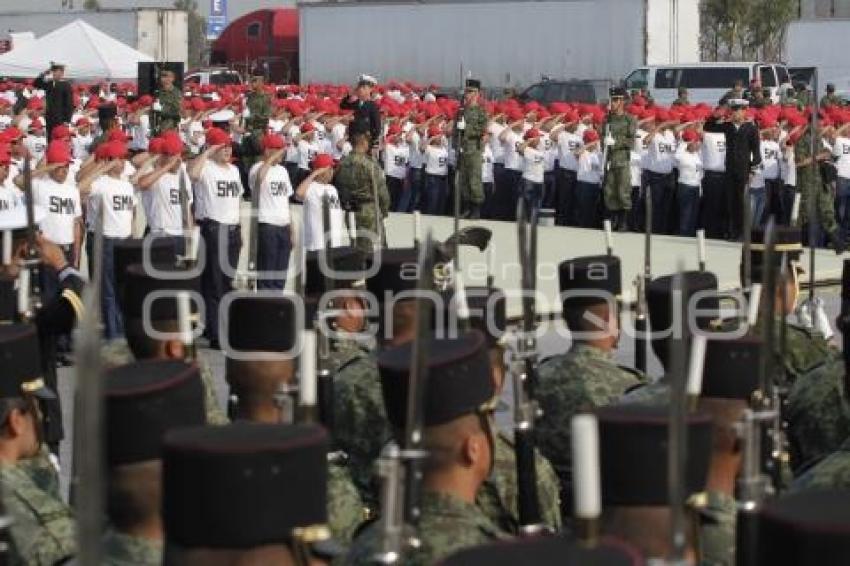 ENSAYO DE LA CEREMONIA DE TOMA DE PROTESTA DEL SERVICIO MILITAR