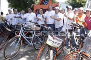 FRANCO RODRÍGUEZ Y LAURA BALLESTEROS RECORREN LA 25 PONIENTE EN BICI