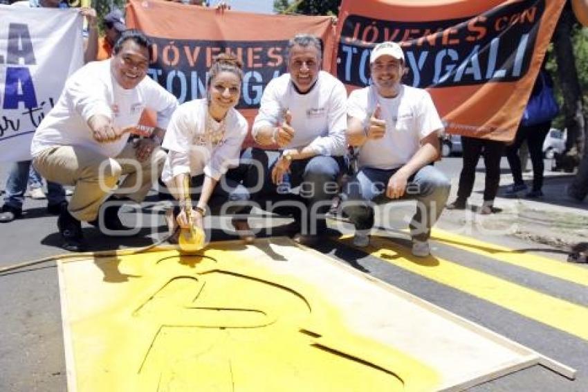 FRANCO RODRÍGUEZ Y LAURA BALLESTEROS REALIZAN PINTA DE CEBRAS