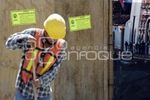 SELLOS DE CLAUSURA EN LA OBRA DEL TELEFÉRICO