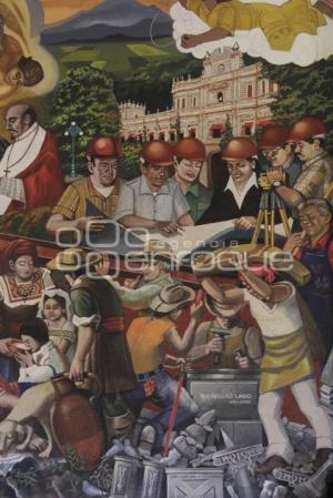 MURAL LA FUNDACIÓN DE PUEBLA SIN ROSTRO DE MARÍN