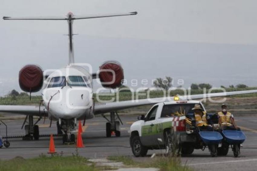 SUSPENDEN VUELOS EN AEROPUERTO DE PUEBLA