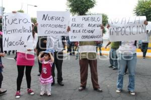 MANIFESTACIÓN DE HABITANTES DE CORONANGO EN EL IEE