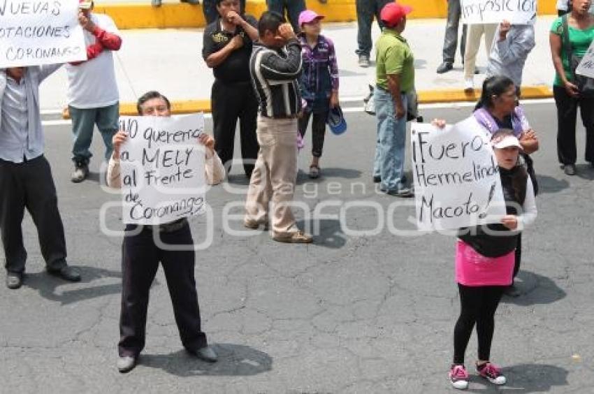 MANIFESTACIÓN DE HABITANTES DE CORONANGO EN EL IEE