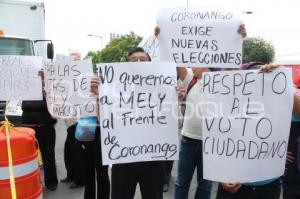 MANIFESTACIÓN DE HABITANTES DE CORONANGO EN EL IEE