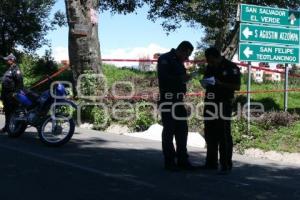 CHOQUE ENTRE MOTOCICLISTA Y CICLISTA