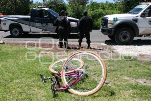 CHOQUE ENTRE MOTOCICLISTA Y CICLISTA
