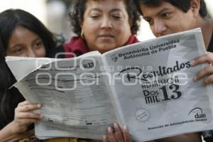RESULTADOS DE EXAMEN DE ADMISIÓN BUAP