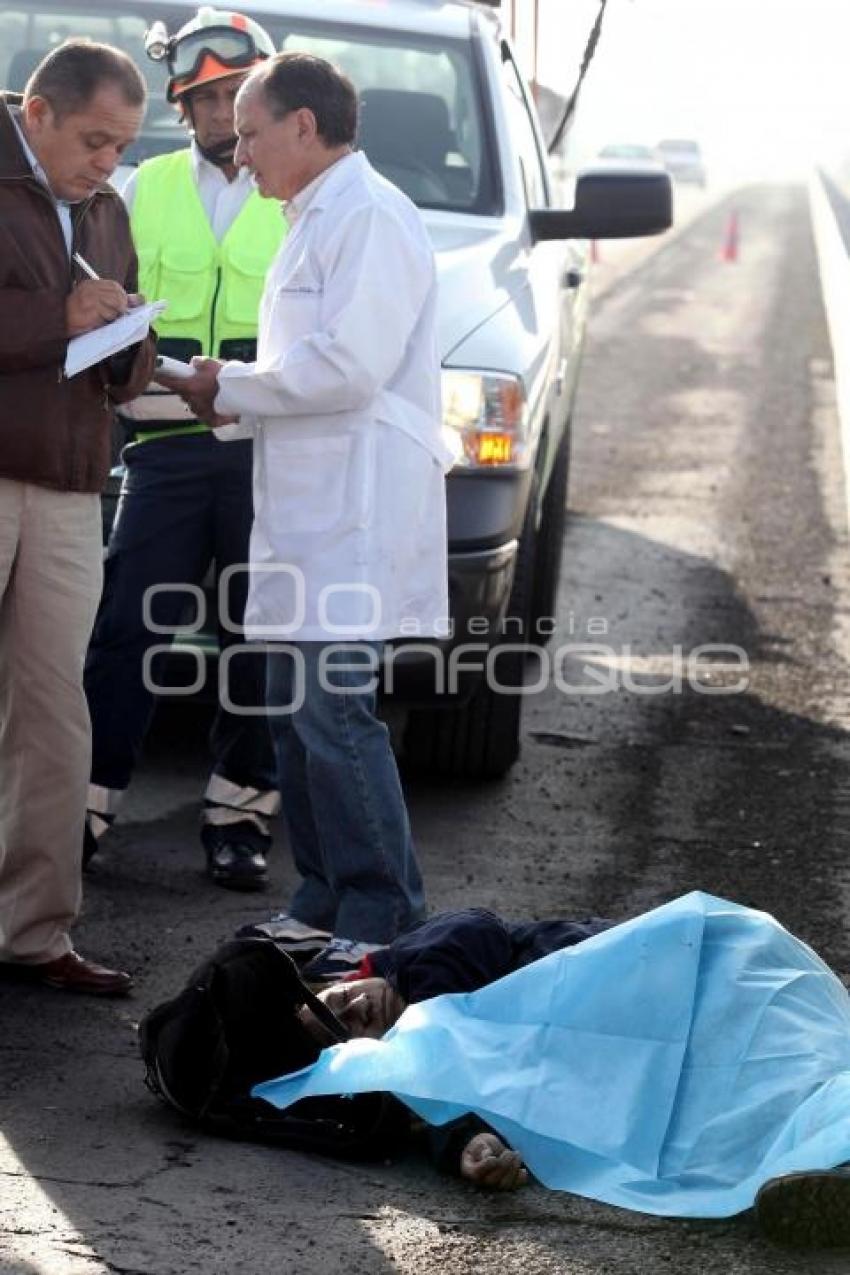 HOMBRE ATROPELLADO AUTOPISTA PUEBLA-ORIABA