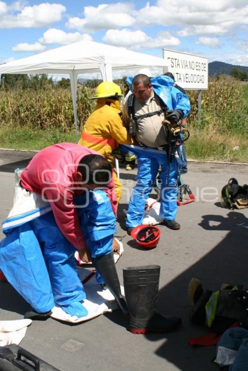 SIMULACRO INCENDIO PIPA . TEXMELUCAN