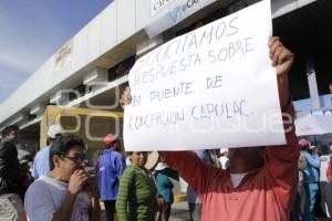 CIERRAN CASETA DE AMOZOC POBLADORES DE SAN MIGUEL ESPEJO