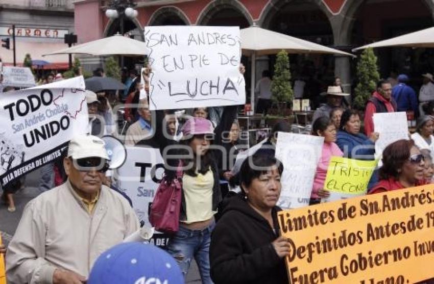 MANIFESTACIÓN SAN ANDRÉS CHOLULA. LÍMITES TERRITORIALES