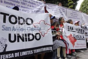 MANIFESTACIÓN SAN ANDRÉS CHOLULA. LÍMITES TERRITORIALES