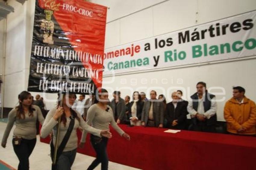 HOMENAJE DE LA CROC A MÁRTIRES DE CANANEA Y RÍO BLANCO