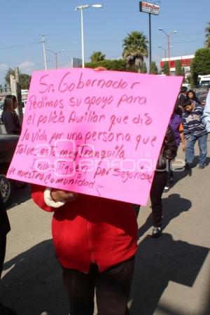 MANIFESTACIÓN POR POLICÍA MUERTO EN TEXMELUCAN