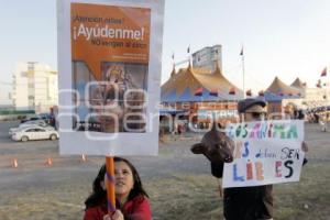 MANIFESTACIÓN CONTRA ANIMALES EN CIRCO