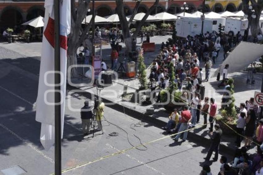 GRABAN TELENOVELA EN EL ZÓCALO DE LA CIUDAD