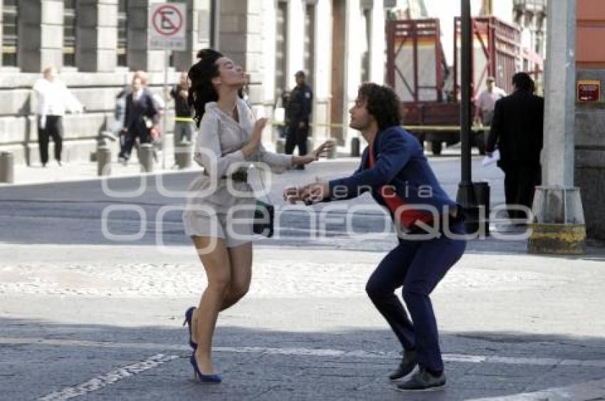 GRABAN TELENOVELA EN EL ZÓCALO DE LA CIUDAD