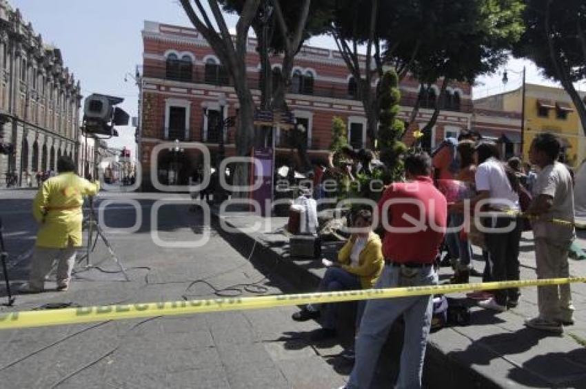 GRABAN TELENOVELA EN EL ZÓCALO DE LA CIUDAD