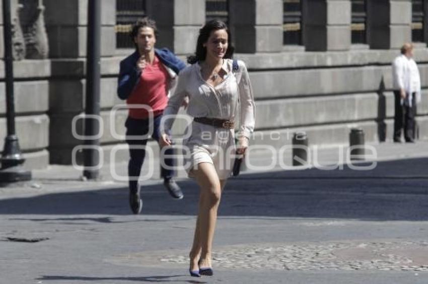 GRABAN TELENOVELA EN EL ZÓCALO DE LA CIUDAD