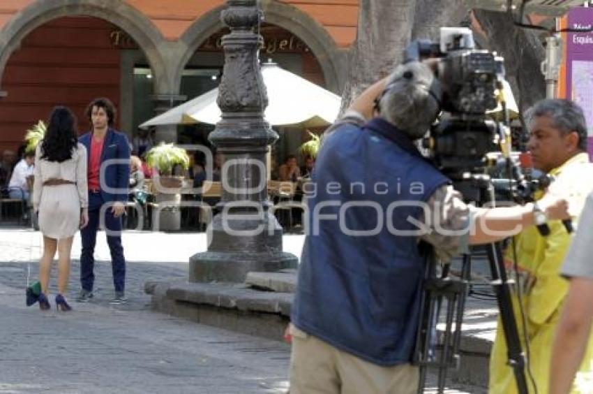 GRABAN TELENOVELA EN EL ZÓCALO DE LA CIUDAD