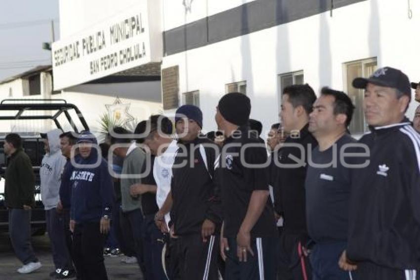 CHOLULA . POLICÍAS HACEN DEPORTE