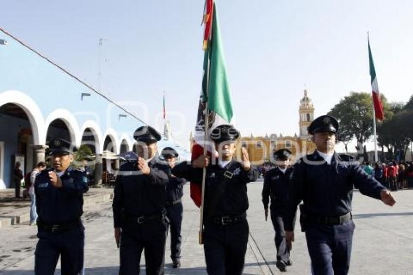 CHOLULA. CEREMONIA DÍA DE LA BANDERA