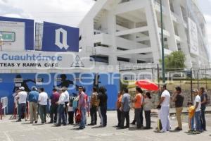 LARGAS FILAS PARA EL PARTIDO DE PUEBLA VS AMERICA