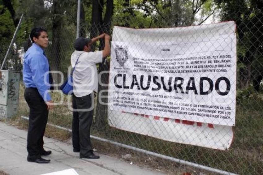 CLAUSURA TOMA DE AGUA . TEHUACÁN