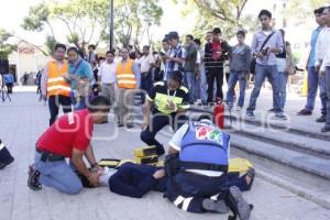 SIMULACRO DE SISMO . TEHUACÁN