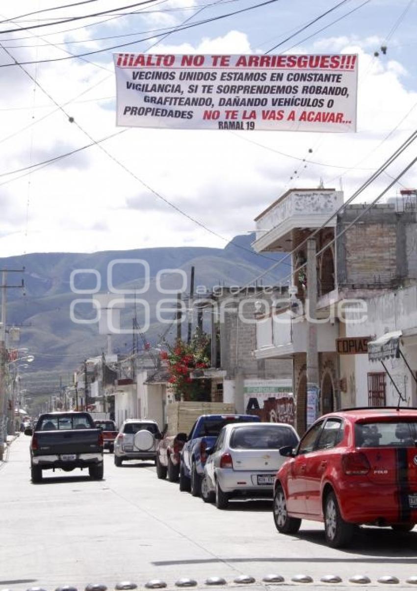 MANTAS INSEGURIDAD . TEHUACÁN