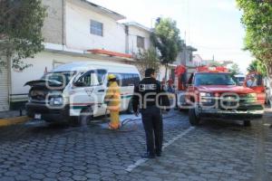 INCENDIO TRANSPORTE PÚBLICO . TEHUACÁN